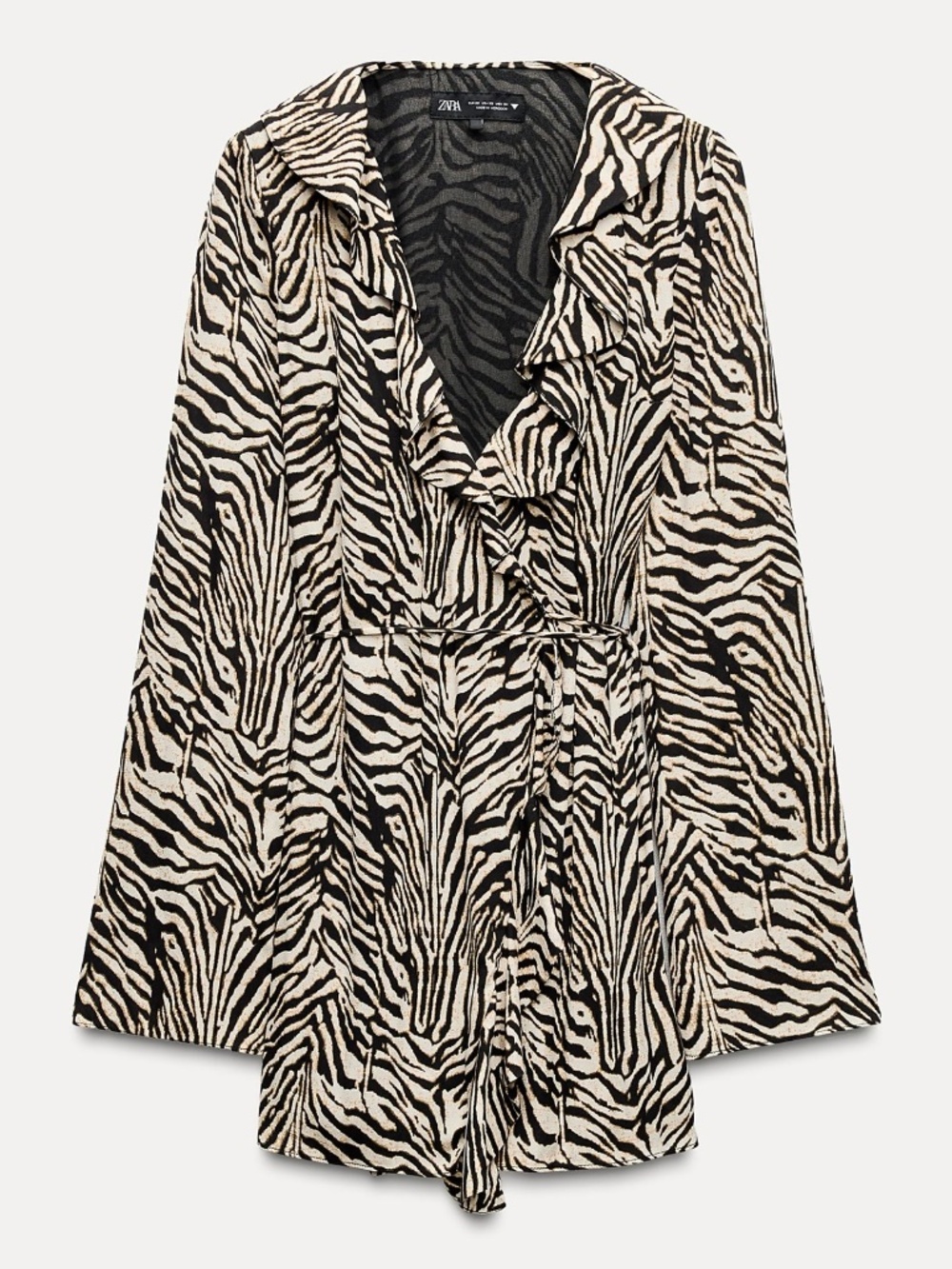 Zara Ruffled Animal Print Dress